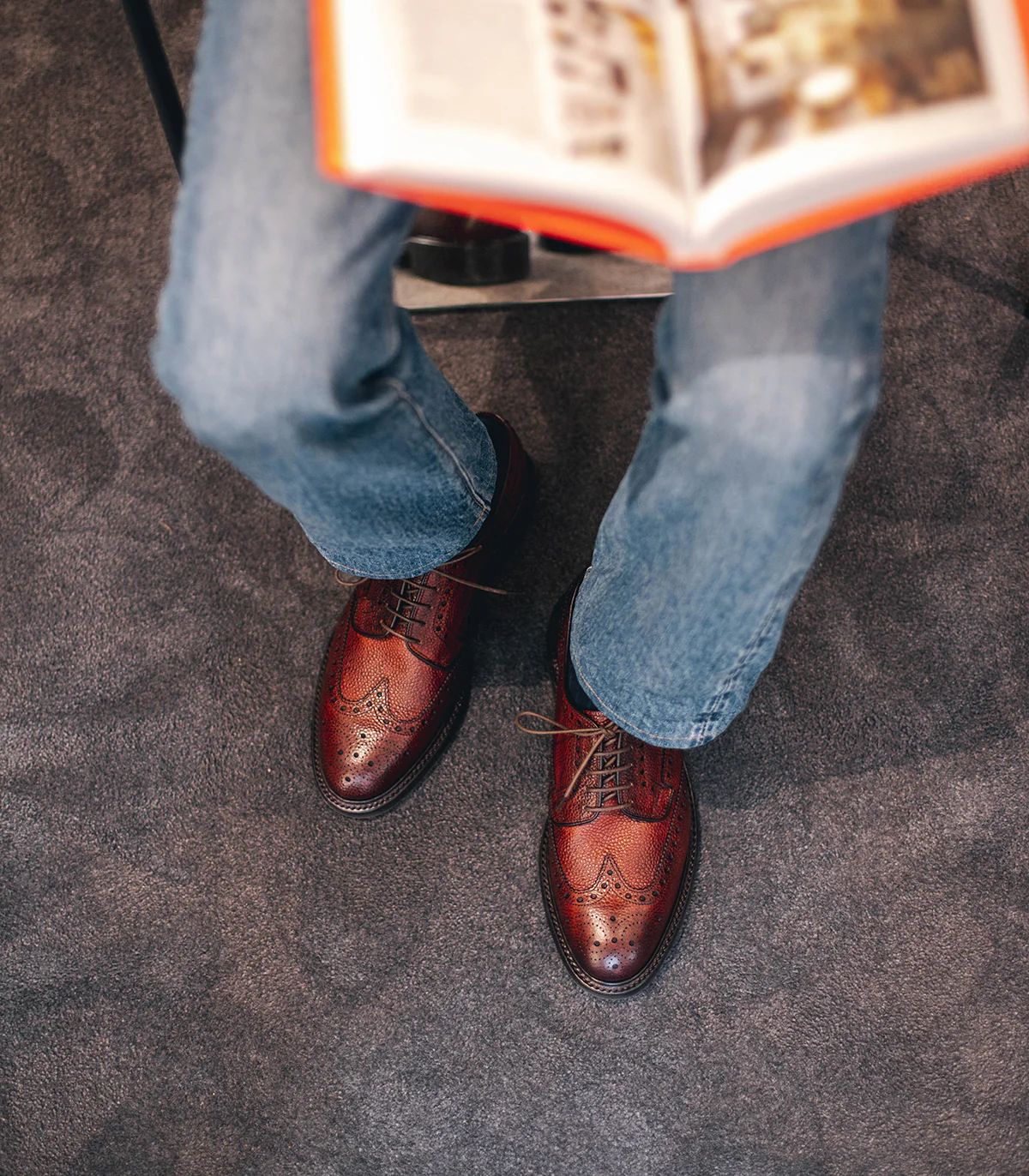Loake Men's Ripon Oxblood Grain