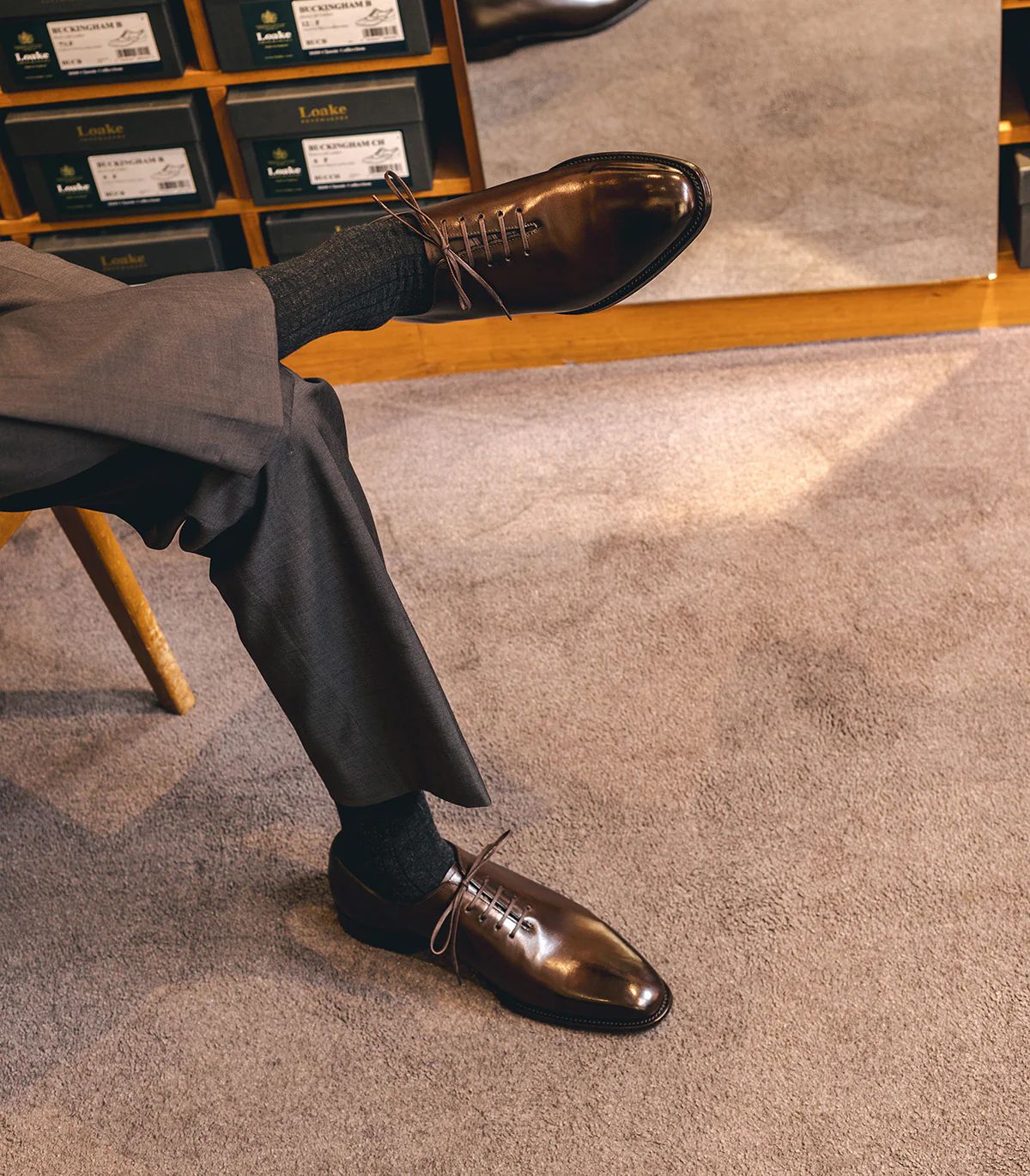 Loake Men's Wholebury Dark Brown Calf