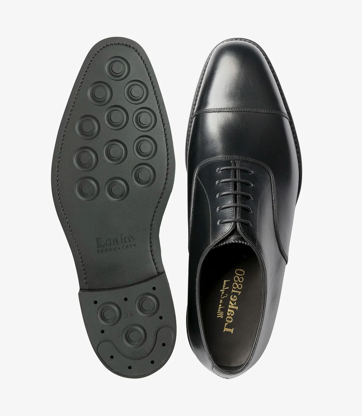 Loake Men's Aldwych Black Calf Rubber Sole (G-Fit)